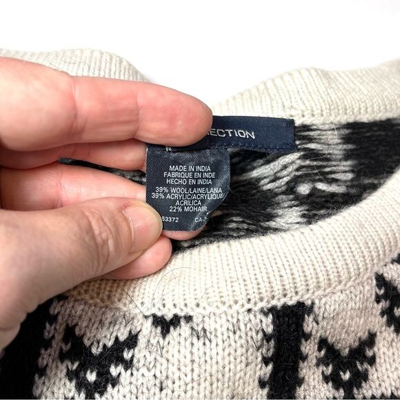 French Connection Wool and Mohair Geometric Print Sweater Women's Size S - Picture 5 of 5